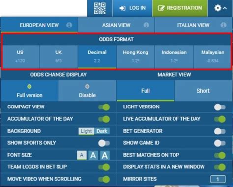 Changing Odds Format .